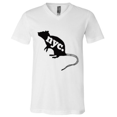 New York City Nyc Rat Logo V-Neck T-Shirt