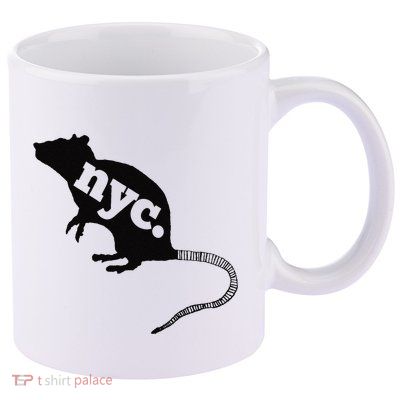 New York City Nyc Rat Logo 11oz C Handle Ceramic Mug