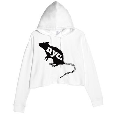 New York City Nyc Rat Logo Crop Fleece Hoodie