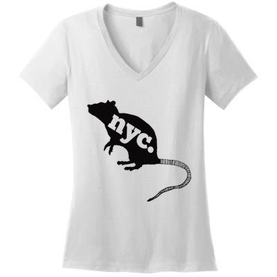New York City Nyc Rat Logo Women's V-Neck T-Shirt