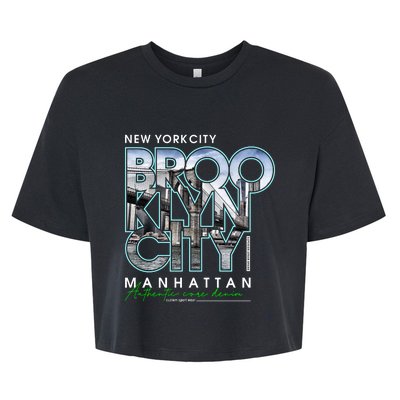 New York City Brooklyn Manhattan Authentic Bella+Canvas Jersey Crop Tee