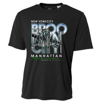 New York City Brooklyn Manhattan Authentic Cooling Performance Crew T-Shirt