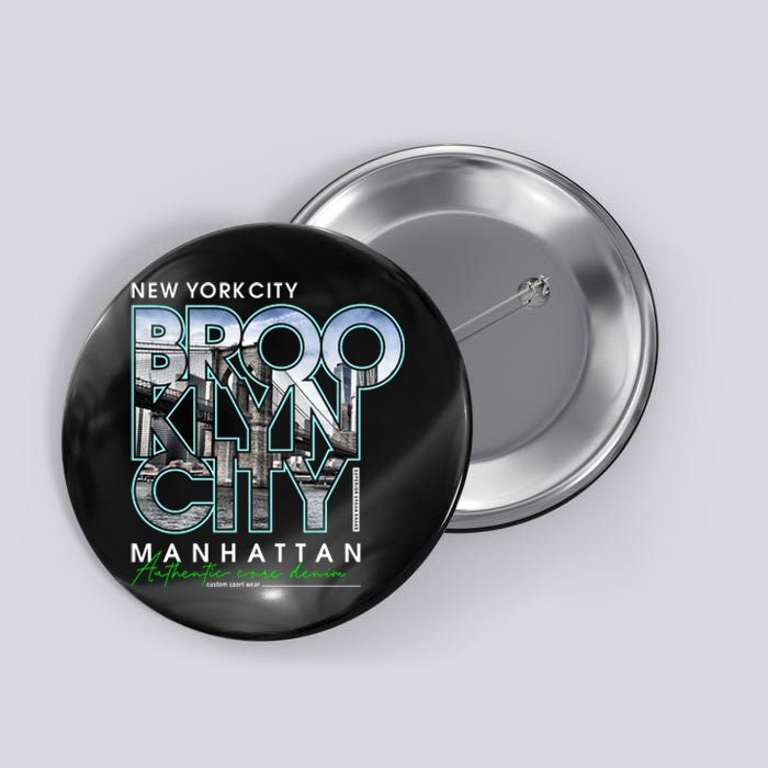 New York City Brooklyn Manhattan Authentic Button