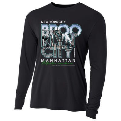 New York City Brooklyn Manhattan Authentic Cooling Performance Long Sleeve Crew