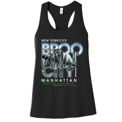 New York City Brooklyn Manhattan Authentic Women's Racerback Tank