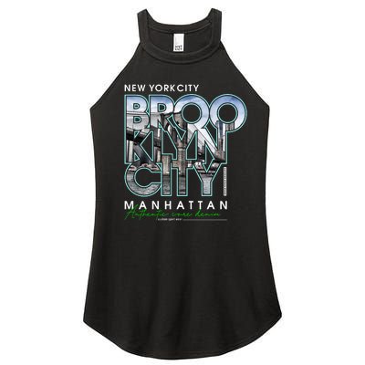 New York City Brooklyn Manhattan Authentic Women’s Perfect Tri Rocker Tank