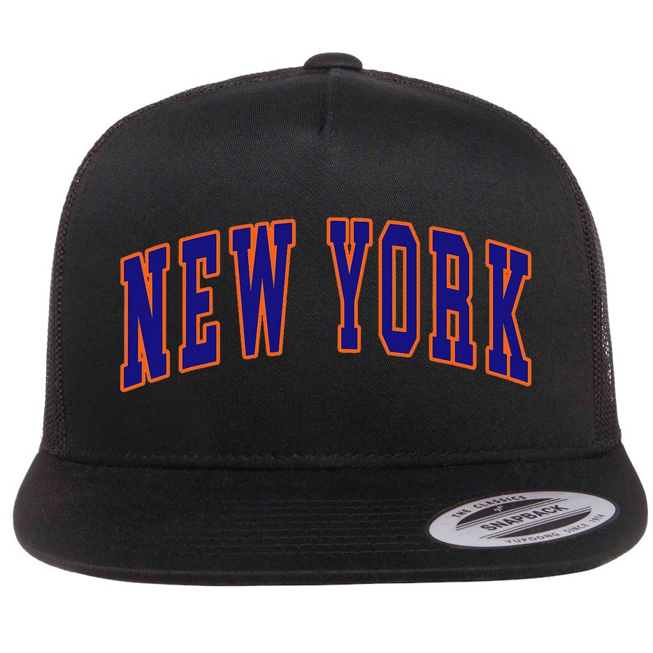 New York City Text Flat Bill Trucker Hat