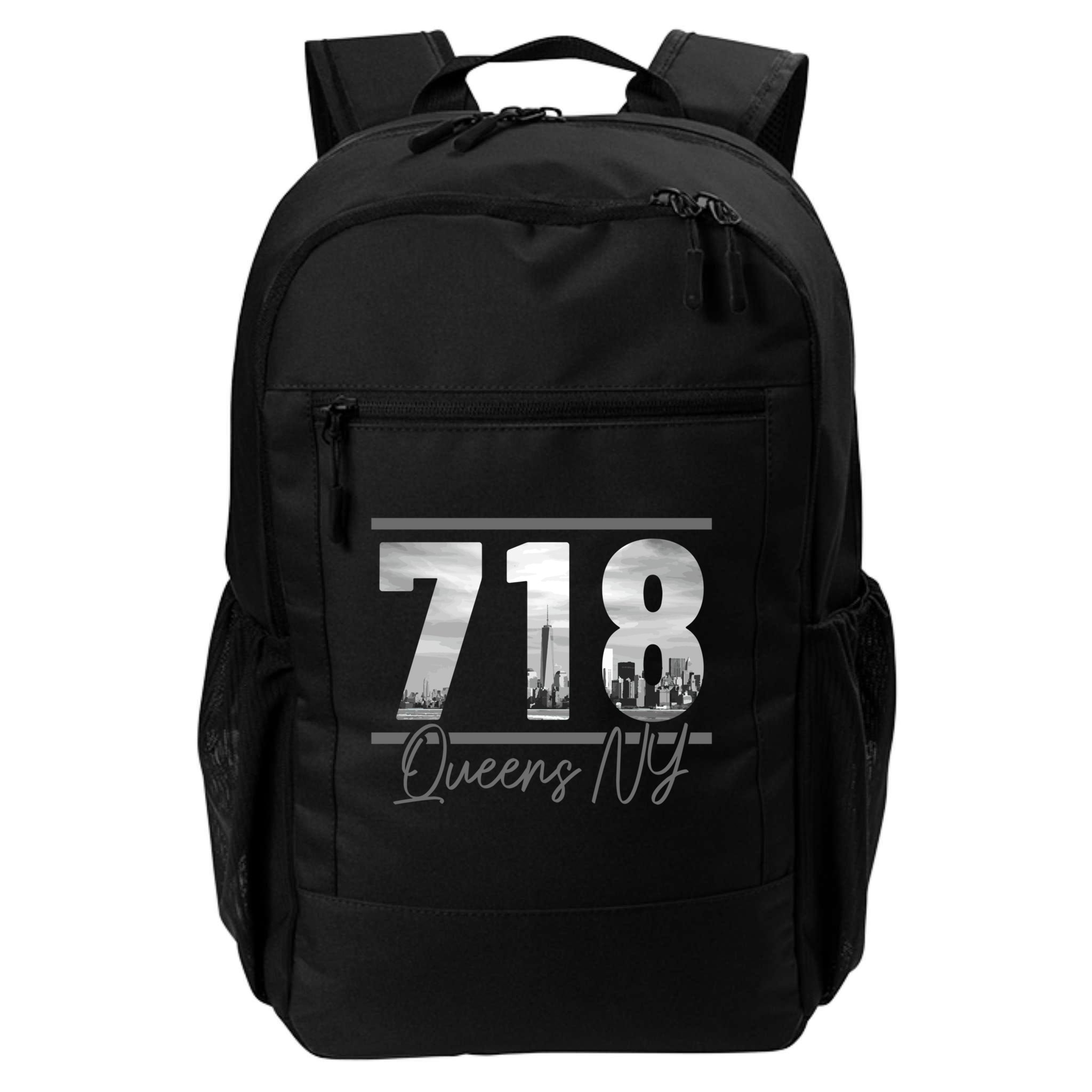 New York City 718 Area Code Skyline Queens Ny Nyc Vintage Gift Backpack