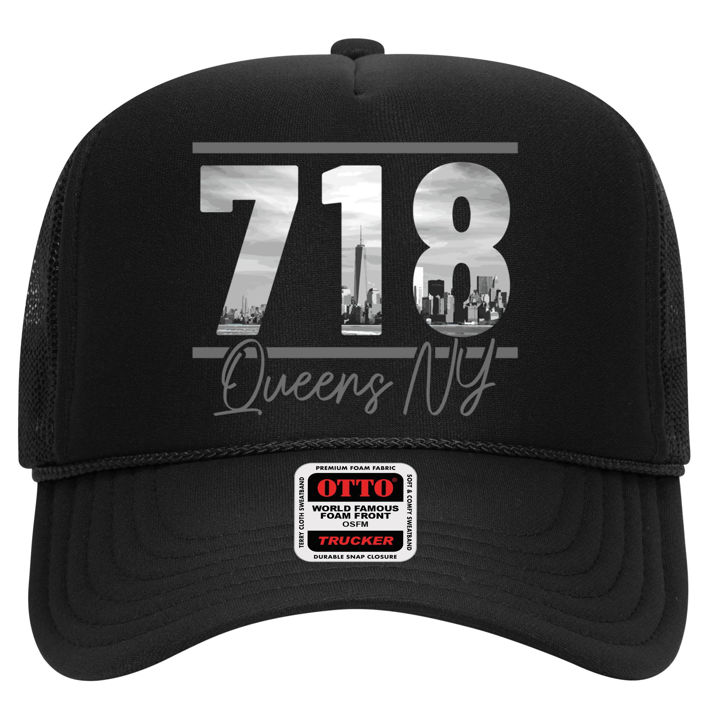 New York City 718 Area Code Skyline Queens Ny Nyc Vintage Gift Hat
