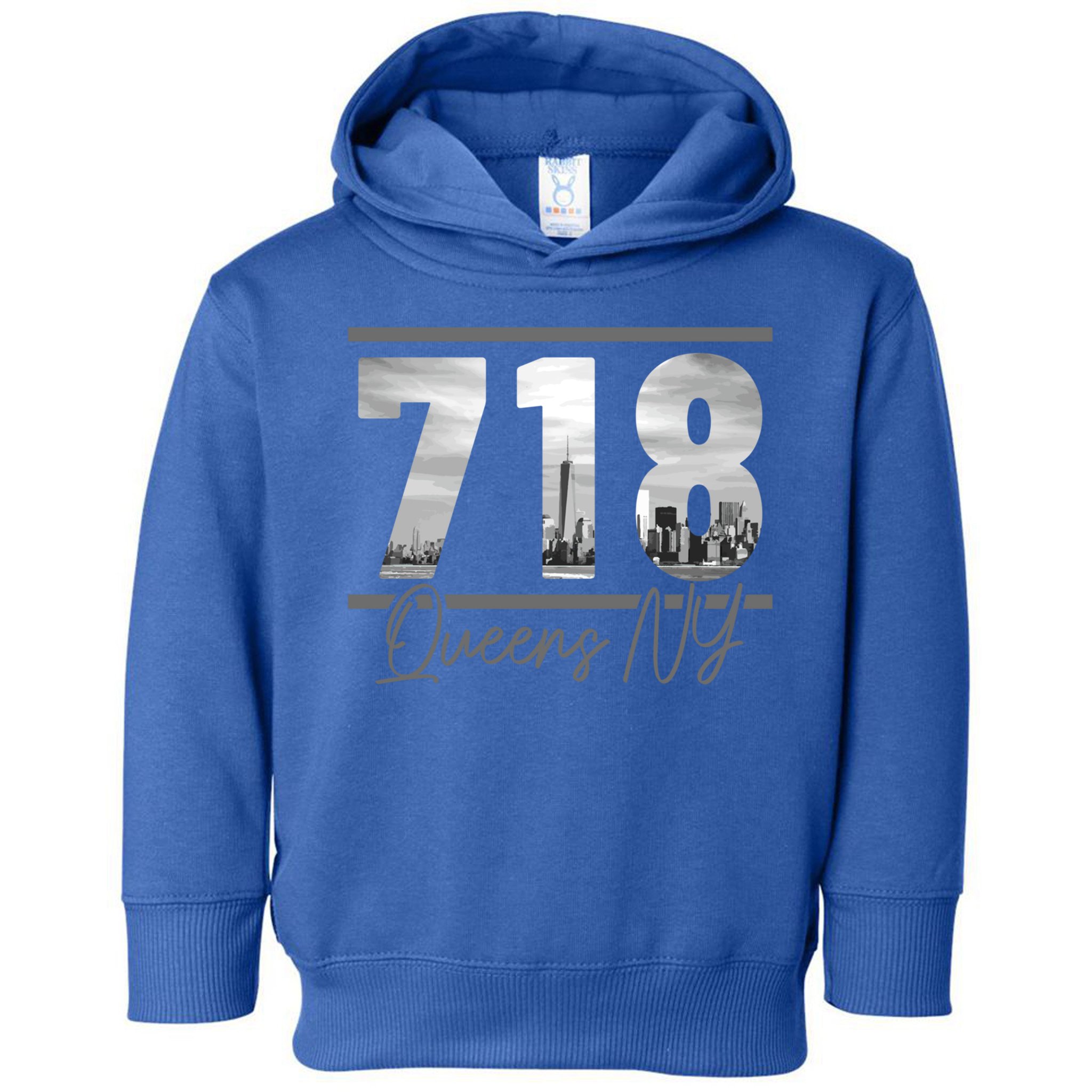 New York City 718 Area Code Skyline Queens Ny Nyc Vintage Gift Toddler Hoodie