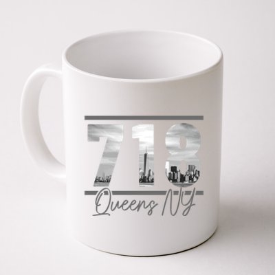 New York City 718 Area Code Skyline Queens Ny Nyc Vintage Gift Coffee Mug