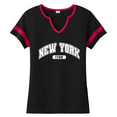 New York Collegiate Style 1788 Ladies Halftime Notch Neck Tee