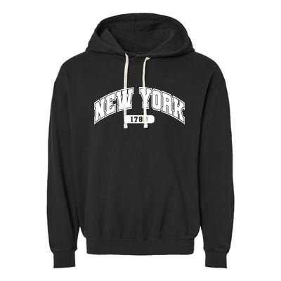 New York Collegiate Style 1788 Garment-Dyed Fleece Hoodie