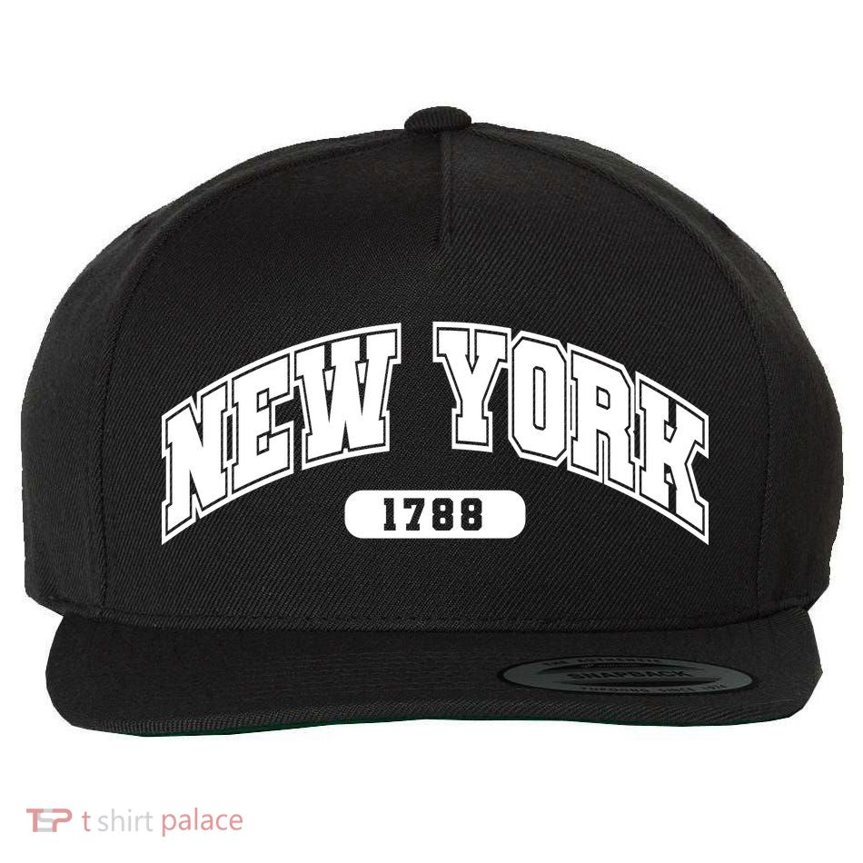 New York Collegiate Style 1788 Wool Snapback Cap