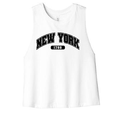 New York Collegiate Style 1788 Women's Racerback Cropped Tank