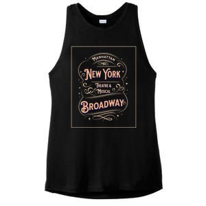 New York City Broadway Nyc Musical Theater Tourist City Gift Ladies PosiCharge Tri-Blend Wicking Tank