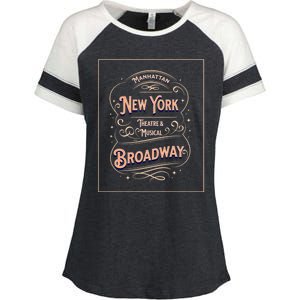 New York City Broadway Nyc Musical Theater Tourist City Gift Enza Ladies Jersey Colorblock Tee