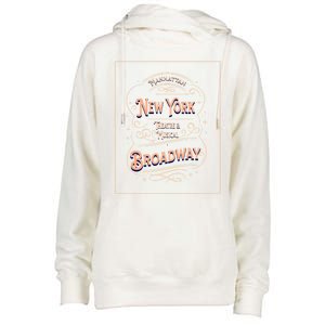 New York City Broadway Nyc Musical Theater Tourist City Gift Womens Funnel Neck Pullover Hood