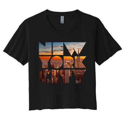 New York City Skyline Nyc Ny City Women's Crop Top Tee