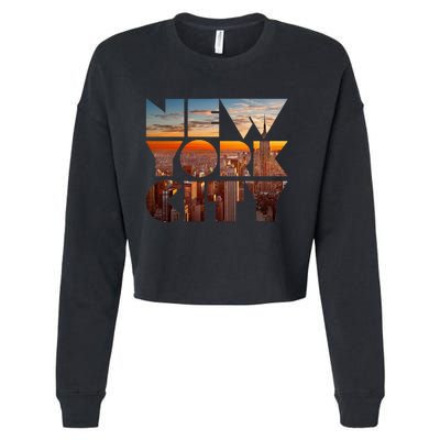 New York City Skyline Nyc Ny City Cropped Pullover Crew