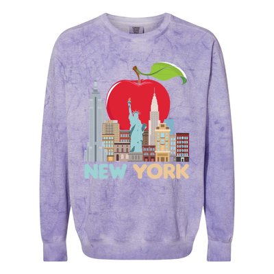 New York City Skyline Gift Big Apple State Souvenir Nyc Colorblast Crewneck Sweatshirt