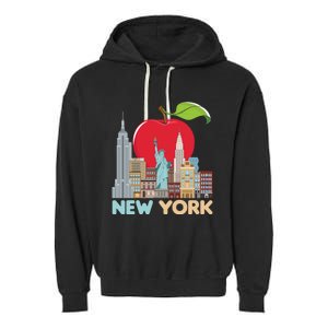 New York City Skyline Gift Big Apple State Souvenir Nyc Garment-Dyed Fleece Hoodie