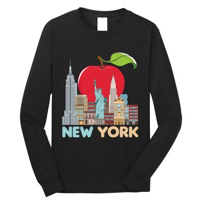 New York City Skyline Gift Big Apple State Souvenir Nyc Long Sleeve Shirt