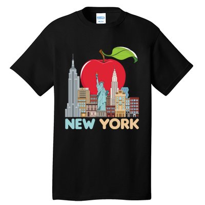 New York City Skyline Gift Big Apple State Souvenir Nyc Tall T-Shirt