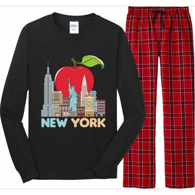 New York City Skyline Gift Big Apple State Souvenir Nyc Long Sleeve Pajama Set