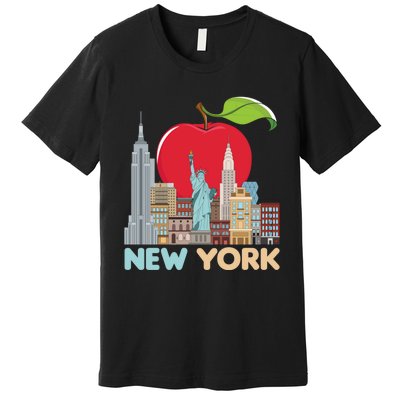 New York City Skyline Gift Big Apple State Souvenir Nyc Premium T-Shirt