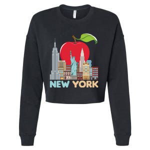 New York City Skyline Gift Big Apple State Souvenir Nyc Cropped Pullover Crew