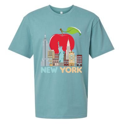 New York City Skyline Gift Big Apple State Souvenir Nyc Sueded Cloud Jersey T-Shirt