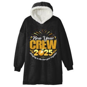 New Year Crew Bringing In The New Year Together Fireworks Hooded Wearable Blanket