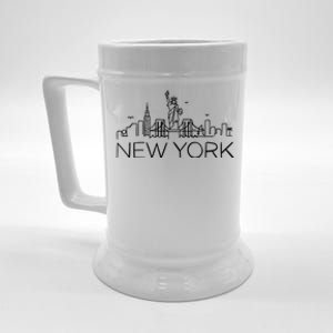 New York City New York City Skylines Statue Of Liberty Gift Beer Stein