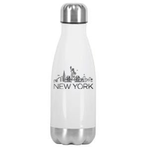 New York City New York City Skylines Statue Of Liberty Gift Stainless Steel Insulated Water Bottle