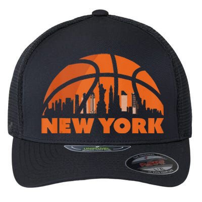 New York City Skyline New York Basketball Fan Jersey Flexfit Unipanel Trucker Cap