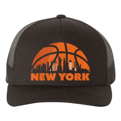 New York City Skyline New York Basketball Fan Jersey Yupoong Adult 5-Panel Trucker Hat