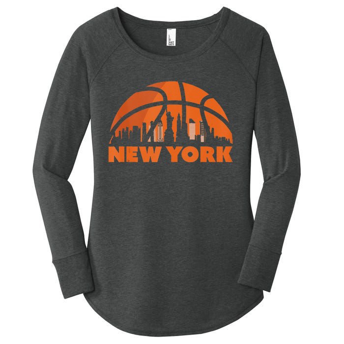 New York City Skyline New York Basketball Fan Jersey Women's Perfect Tri Tunic Long Sleeve Shirt