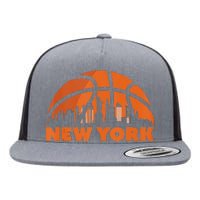 New York City Skyline New York Basketball Fan Jersey Flat Bill Trucker Hat