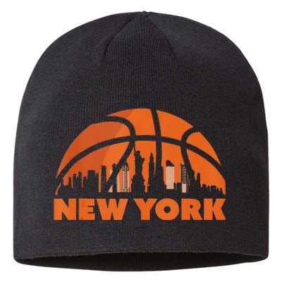 New York City Skyline New York Basketball Fan Jersey Sustainable Beanie