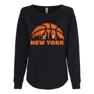 New York City Skyline New York Basketball Fan Jersey Womens California Wash Sweatshirt