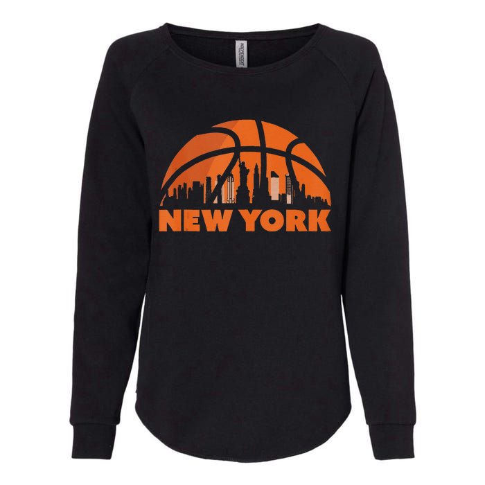 New York City Skyline New York Basketball Fan Jersey Womens California Wash Sweatshirt