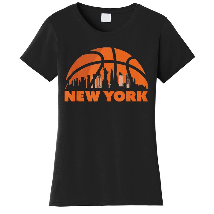 New York City Skyline New York Basketball Fan Jersey Women's T-Shirt