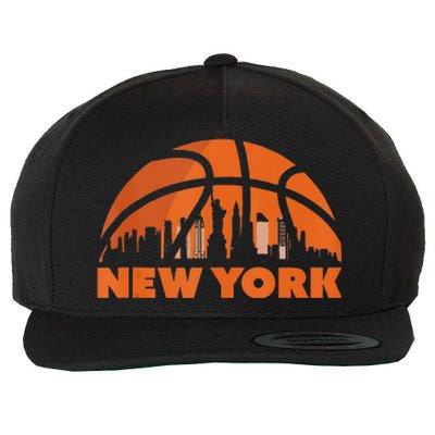 New York City Skyline New York Basketball Fan Jersey Wool Snapback Cap