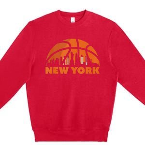 New York City Skyline New York Basketball Fan Jersey Premium Crewneck Sweatshirt