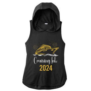 New Years Cruise 2024 Party Family Vacation Matching  Ladies PosiCharge Tri-Blend Wicking Draft Hoodie Tank