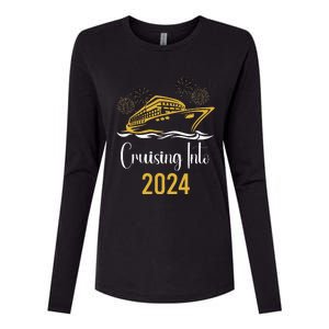 New Years Cruise 2024 Party Family Vacation Matching  Womens Cotton Relaxed Long Sleeve T-Shirt