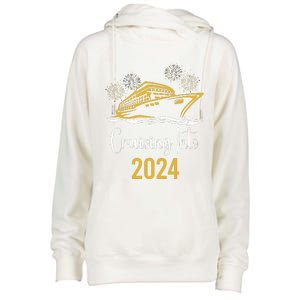 New Years Cruise 2024 Party Family Vacation Matching  Womens Funnel Neck Pullover Hood