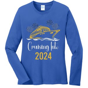 New Years Cruise 2024 Party Family Vacation Matching  Ladies Long Sleeve Shirt