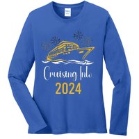 New Years Cruise 2024 Party Family Vacation Matching  Ladies Long Sleeve Shirt